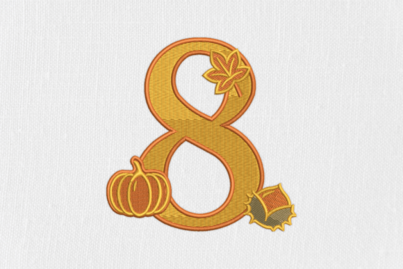 Autumn Charm in Stitch: Testing the Number 8 Autumn Monogram