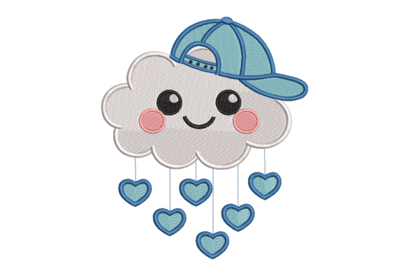 Cute Cloud with Cap Hearts