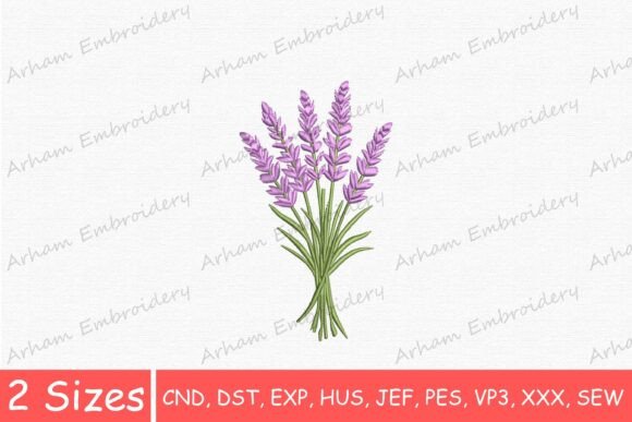 Elegant Purple Lavender Bouquet: A Designer’s Review for Business Embroidery