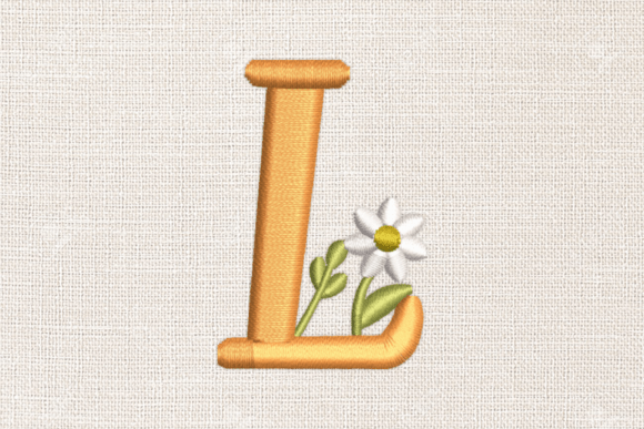 Letter L is Feathered and Leafy: A Graceful Embroidery Pick