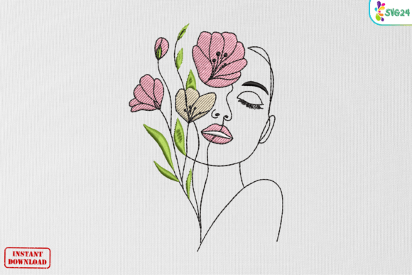 Minimal Floral Face Line Art Review for Boutique Apparel