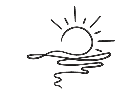 Minimalist Sunset Line Art Review for Holiday Embroidery