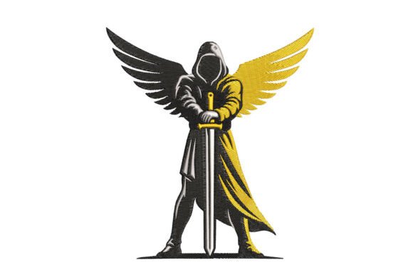 Warrior Angel: A Fresh Embroidery Design for Boutique Sweatshirts