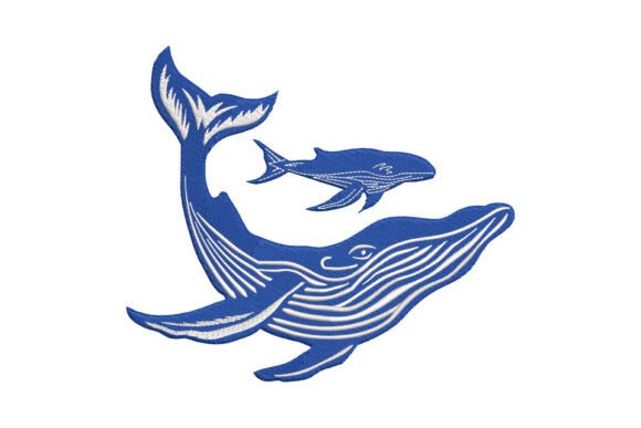 Whale Mother and Calf: A Charming Embroidery Pick for Craft Fair Staples